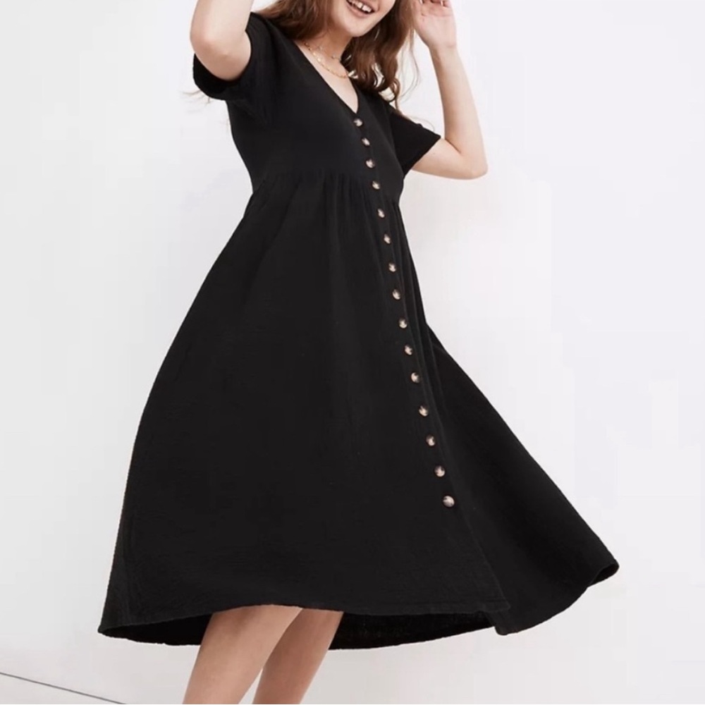 Madewell Lightspun V-Neck Midi Dress